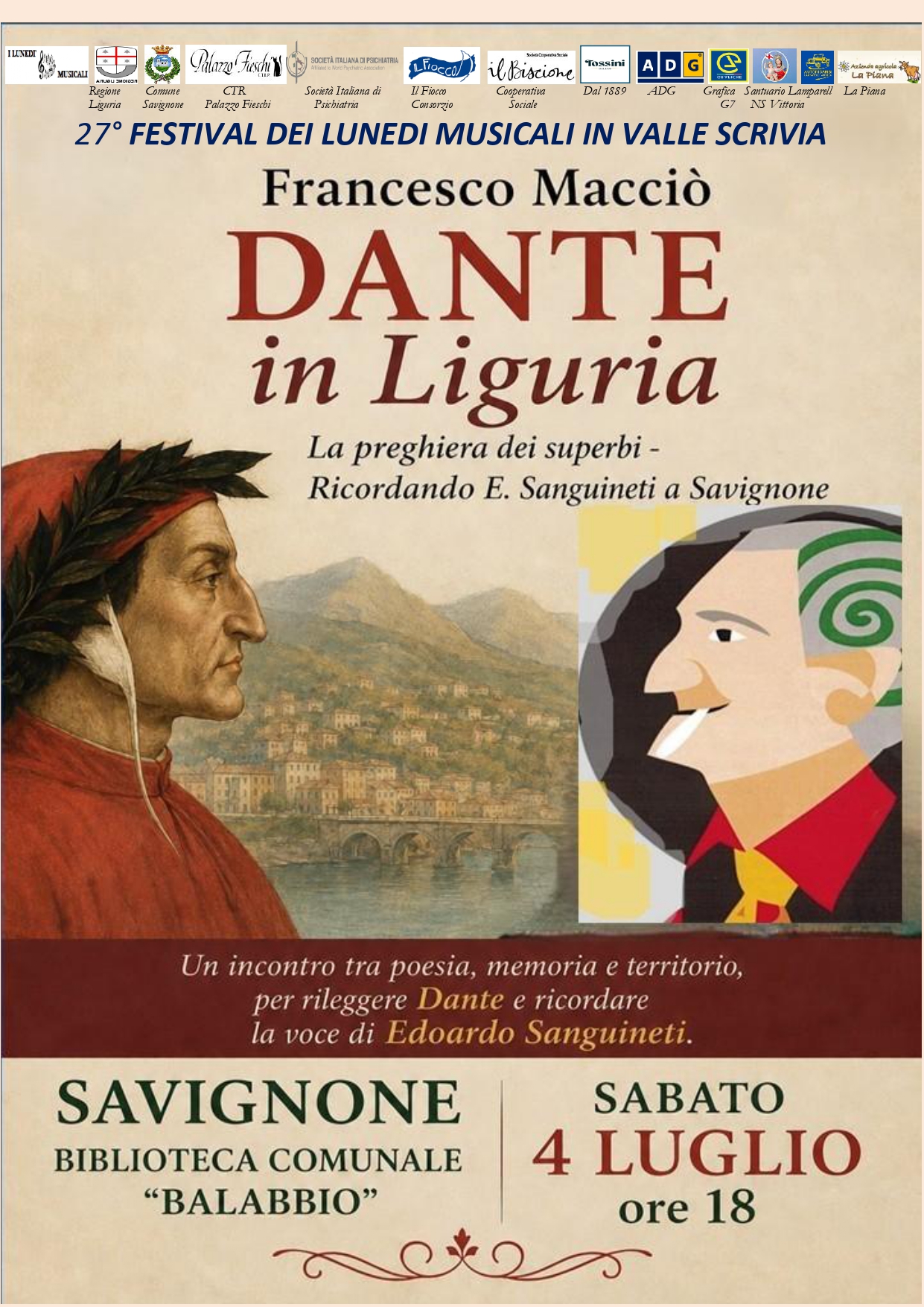 27° FESTIVAL DEI LUNEDI MUSICALI IN VALLE SCRIVIA